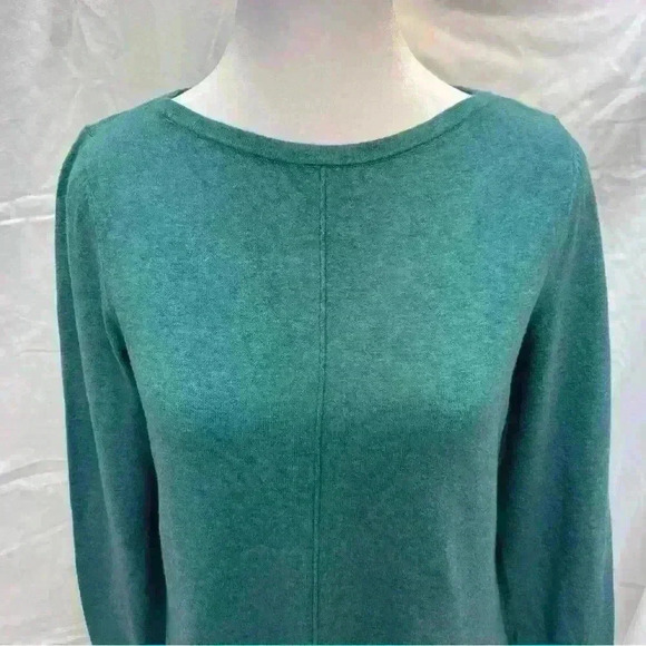 NWT J.Jill Pintucked Sweater Tunix in vintage teal heather color. - Picture 9 of 10